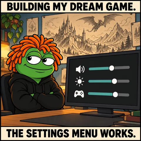 Building my dream game. The settings menu works.