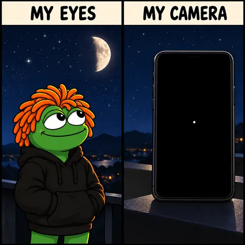 My eyes see the moon. My camera sees nothing.
